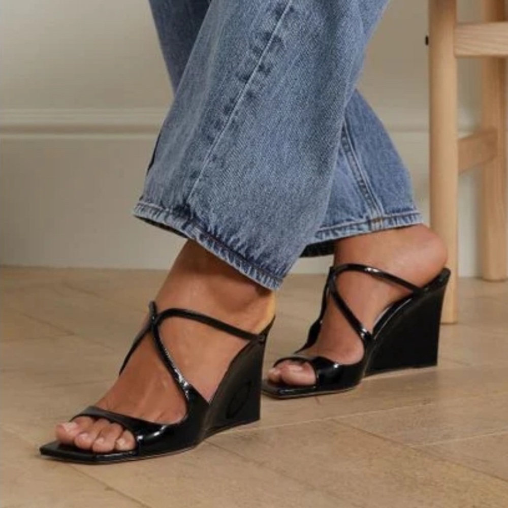 Jimmy Choo Anise 85 Wedge Heel Slide Sandals Italy Size 6